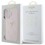 Case Guess Hot Stamp 4G Pattern Triangle Metal Logo for iPhone 16 pink - imagine 8