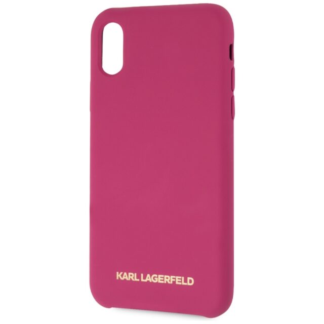 Karl Lagerfeld KLHCPXSLROG iPhone X/Xs hardcase fushia Silicone - imagine 3