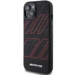 AMG AMHMP15S23SSPK iPhone 15 / 14 / 13 6.1" black hardcase with Silicone Large Rhombuses Pattern and - imagine 2