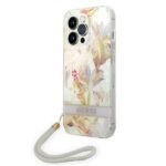 Guess GUOHCP14LHFLSU iPhone 14 Pro 6,1" purple hardcase Flower Strap