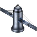 USAMS CC320 Aluminum Car Charger 2.4A 2xUSB-A tarnish - imagine 3