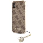 Guess GUHCPXGF4GBR iPhone X/Xs brown hard case 4G Charms Collection - imagine 2