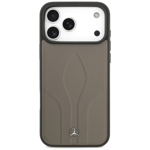 Case Mercedes Leather The Move MagSafe for iPhone 17 Pro Max taupe - imagine 3