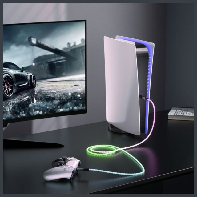 Cable 4smarts USB-C 60W 1.5m RGB - imagine 3