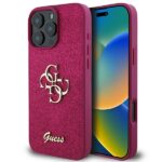 Guess GUHCP16LHG4SGU iPhone 16 Pro 6.3" purple hardcase Glitter Script Big 4G