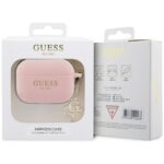 Guess GUAP2LECG4P AirPods Pro 2 (2022/2023) cover pink Liquid Silicone Glitter Triangle Charm - imagine 5