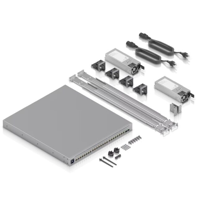 Ubiquiti ECS-24-PoE (1050W) | Switch | Etherlighting™, 8x 2.5 GbE RJ45, 16x 10 GbE RJ45, 2x SFP28, L3, PoE+++ - imagine 6