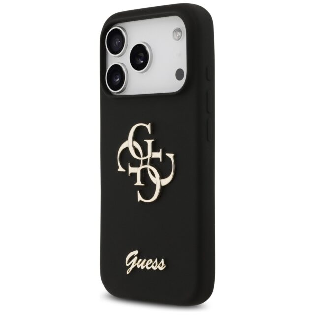 Guess Silicone Big 4G Script case for iPhone 17 Pro black - imagine 2