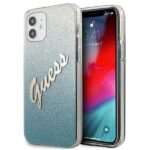 Guess GUHCP12SPCUGLSBL iPhone 12 mini 5,4" blue hardcase Glitter Gradient Script