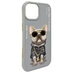 Nimmy case iPhone 15 6.1" gray Glasses Cool Dog - imagine 7