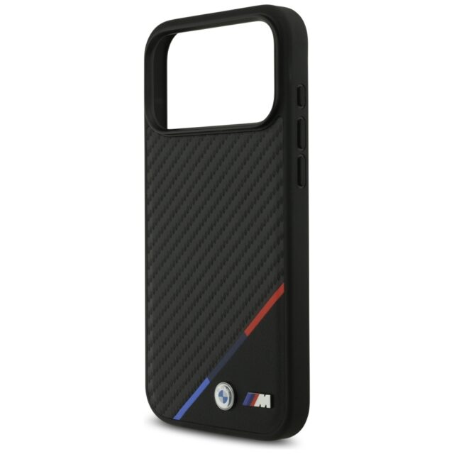 Case BMW M Carbon Tricolor Line MagSafe for iPhone 17 Pro Max black - imagine 6