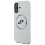 Case Karl Lagerfeld Silicone Double Heads And Circle MagSafe for iPhone 16 beige - imagine 2