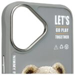 Nimmy case iPhone 16 6.1" gray Cool&Cute 2.0 Bear - imagine 5
