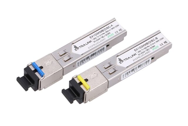 Extralink SFP 1.25G | SFP WDM Module | 1,25Gbps, 1310/1550nm, single mode, 3km, SC, DOM, pair - imagine 2