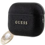 Guess GUAP2PGEHCDK AirPods Pro 2 (2022/2023) cover black Fixed Glitter Heart Diamond Charm - imagine 3