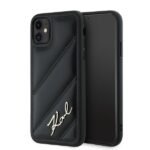 Karl Lagerfeld KLHCN61PQDSMGK iPhone 11 / Xr 6.1" black hardcase Diagonal Quilted Script