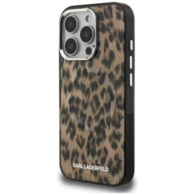 Case Karl Lagerfeld IML Leopard Pattern  MagSafe for iPhone 16 Pro Max brown - imagine 2