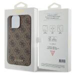 Guess GUHCP15XG4GFBR iPhone 15 Pro Max 6.7" brown hard case 4G Metal Gold Logo - imagine 8