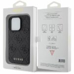 Guess GUHCP15LP4EPMK iPhone 15 Pro 6.1" black hardcase Leather 4G Stamped - imagine 8