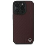 Mercedes MEHMP16L23RBGVR iPhone 16 Pro 6.3" red hardcase MB Wood Imitation Leather MagSafe - imagine 3