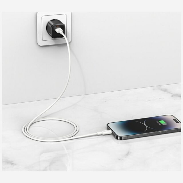 USAMS U90 cable 2.4A USB-A to Lightning white - imagine 3