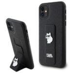 Karl Lagerfeld KLHCN61GSACHPK iPhone 11/ Xr 6.1" black hardcase Gripstand Saffiano Choupette