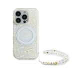 Guess GUHMP16LHCPOFPH iPhone 16 Pro 6.3" white hardcase IML Flowers Allover Electro With Pearl - imagine 2