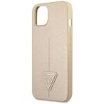 Guess GUHCP14MPSATLE iPhone 14 Plus / 15 Plus 6.7" beige hardcase SaffianoTriangle Logo - imagine 6