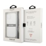 Guess GUHCP13MKC4GBSI iPhone 13 / 14 / 15 6,1" Transparent hardcase 4G Grey Strap Silver Chain - imagine 8