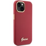 Guess GUHCP15SSMBSLM iPhone 15 / 14 / 13 6.1" magenta hardcase Silicone Script Metal Logo & Frame - imagine 4
