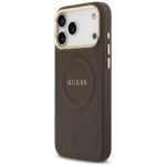 Case Guess Peony Hot Stamp MagSafe for iPhone 17 Pro Max brown - imagine 2