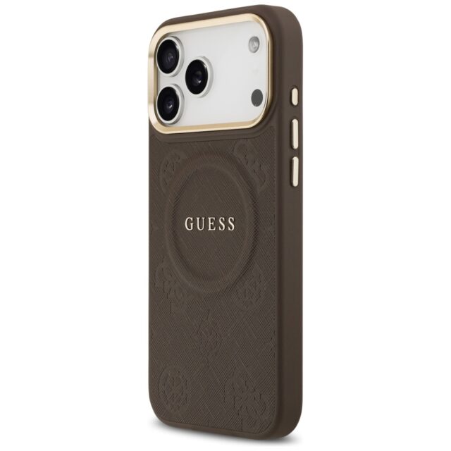 Case Guess Peony Hot Stamp MagSafe for iPhone 17 Pro Max brown - imagine 2