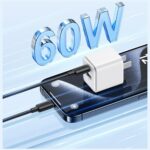 USAMS USB-C to USB-C Cable 60W 1mFast Charging YD Series black SJ711USB01(US-SJ711) - imagine 2