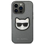 Karl Lagerfeld KLHCP14LSAPCHG iPhone 14 Pro 6,1" hardcase silver Saffiano Choupette Head Patc - imagine 3
