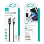 USAMS braided cable U78 USB-C to USB-C LED 3m 100W Fast Charging black SJ559USB01 (US-SJ559) - imagine 8