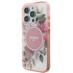 Guess GUHMP16XHFWBDCEP iPhone 16 Pro Max 6.9" pink hardcase IML Flower & Tonal Circle MagSafe - imagine 2