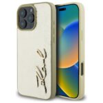 Karl Lagerfeld KLHCP16XPFMFBKMD iPhone 16 Pro Max 6.9" gold hardcase Metal Signature