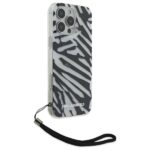 Karl Lagerfeld KLHCP16LHZBPKCCK iPhone 16 Pro 6.3" black hardcase IML Zebra Pattern & Cord - imagine 3