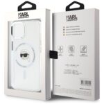 Case Karl Lagerfeld IML Metal Karl Head MagSafe for iPhone 15 white - imagine 8