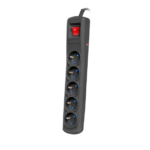 Armac R5 | Power strip | anti-surge system, 5 sockets, 1,5m cable, black