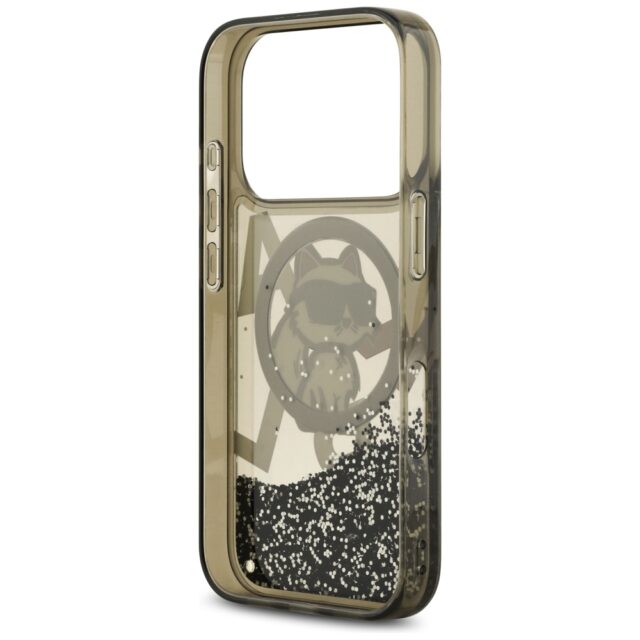 Karl Lagerfeld Liquid Glitter Choupette Logo MagSafe Case for iPhone 17 Pro Black - imagine 7