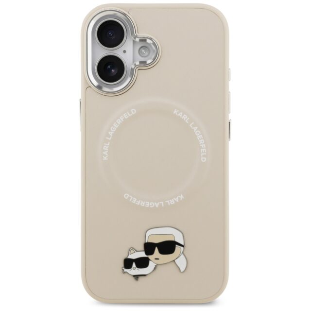 Karl Lagerfeld Karl & Choupette Pins MagSafe Case for iPhone 17 Beige - imagine 3