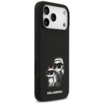 Case Karl Lagerfeld Silicone K&C Sketch  & Logo MagSafe for iPhone 17 Pro Max black - imagine 4