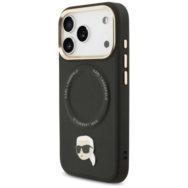 Karl Lagerfeld Big Strap Karl Metal Logo MagSafe Case for iPhone 17 Pro Max Black - imagine 2
