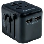 Verbatim Travel Adapter EU/UK/US 2xUSB-A UTA-01 black 49543