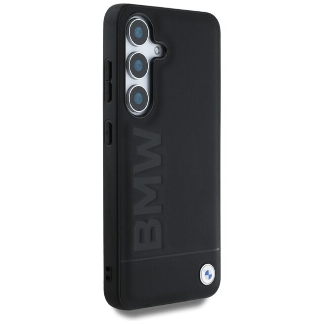 Case BMW Leather Big Wordmark for Samsung Galaxy S25+ black - imagine 4
