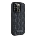 Karl Lagerfeld KLHMP15XPKHPORPK iPhone 15 Pro Max 6.7" hardcase black Leather Monogram Metal L - imagine 4