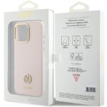 Guess GUHCP15XM4DGPP iPhone 15 Pro Max 6.7" pink hardcase Silicone Logo Strass 4G - imagine 8
