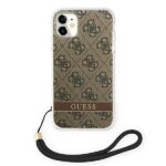 Guess GUOHCN61H4STW iPhone 11 brown hardcase 4G Print Strap - imagine 3