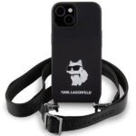 Karl Lagerfeld KLHCP15SSCBSCNK iPhone 15/ 14 / 13 6.1" hardcase black Crossbody Silicone Chou - imagine 2
